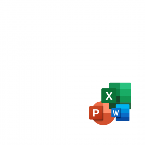 Microsoft Office programų logotipai